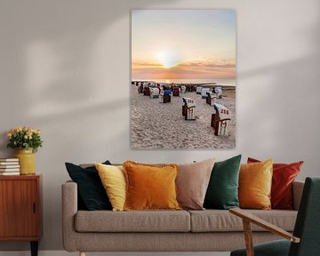 Strand von Cuxhaven-Duhnen bei Sonnenuntergang von Werner Dieterich