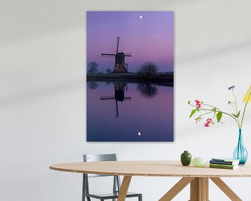 Molen bij maanlicht van Paul Begijn