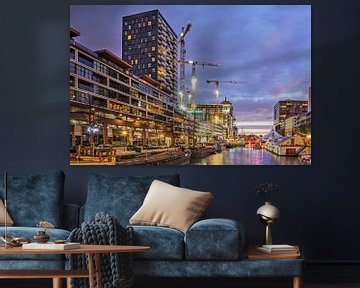 Rotterdam, Wijnhaven in het blauwe uur van Frans Blok