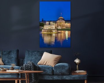 Kurhaus Wiesbaden in the evening by Werner Dieterich