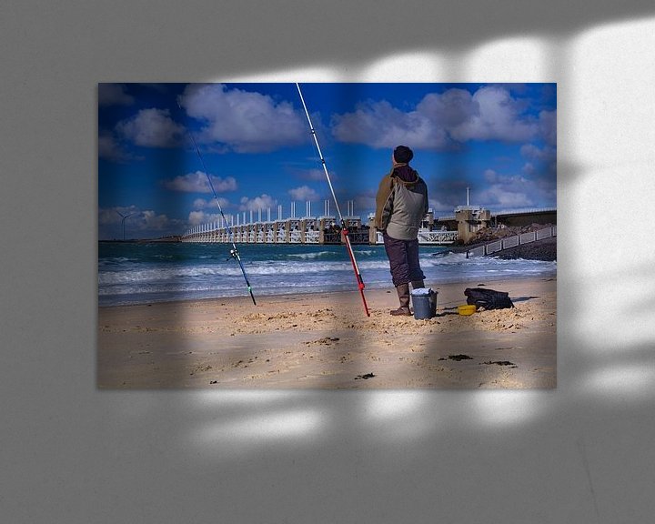 Sfeerimpressie: Oosterscheldekering met visser van Bastiaan Vogel