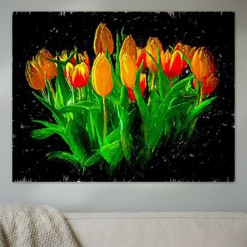 Ein Strauß Tulpen.