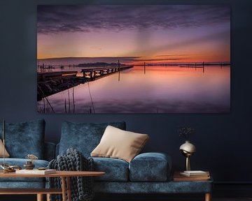 Sonnenaufgang Pier+ Horizont von Dennie Jolink