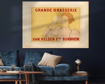 Affiche brasserie, Armand Rassenfosse, 1895 sur Atelier Liesjes