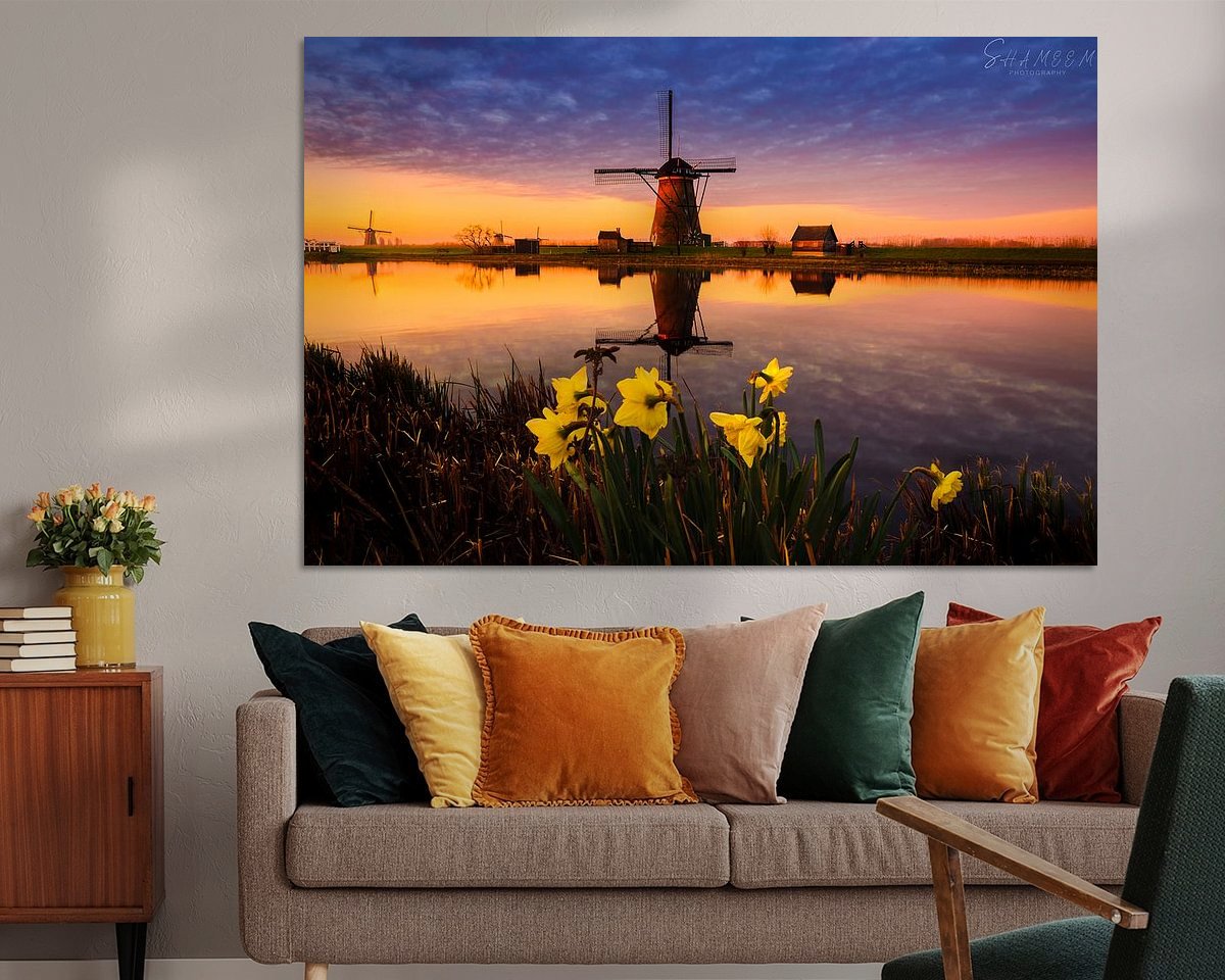 Voorbeeld van het werk in een kamer