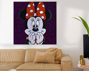 Minnie Mouse - Starry Night van Kathleen Artist Fine Art
