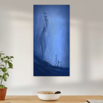 Hope in blue with female silhouette