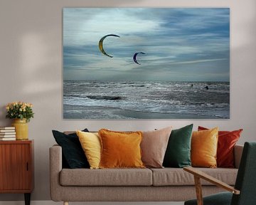 'Kitesurfers in the North Sea, near the Maasvlakte beach.' by Capture the Moment 010