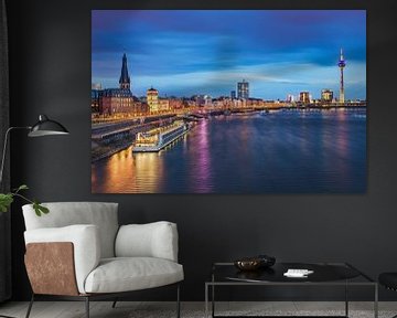Skyline of Dusseldorf and the Rhine river by Michael Abid