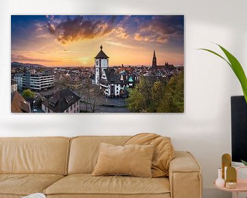 Freiburg Zonsondergang Panorama van Michael Abid