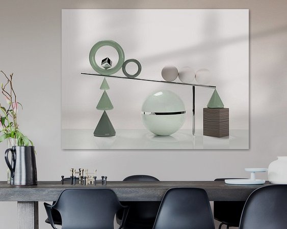 Voorbeeld van het werk in een kamer