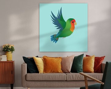 Vliegende groene papegaai