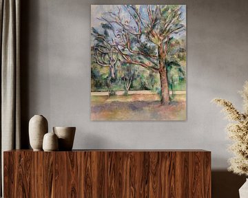 Bomen en weg, Paul Cézanne  (1890) van Atelier Liesjes