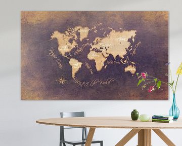 wereldkaart bruin goud #kaart