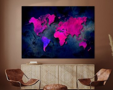 world map purple blue #map