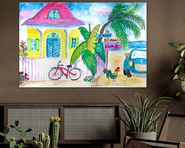 Voorbeeld van het werk in een kamer