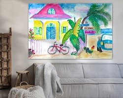 Voorbeeld van het werk in een kamer