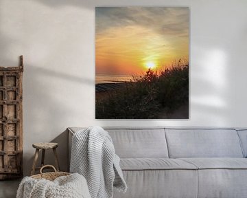 Coucher de soleil depuis les dunes sur Mijke Crooijmans