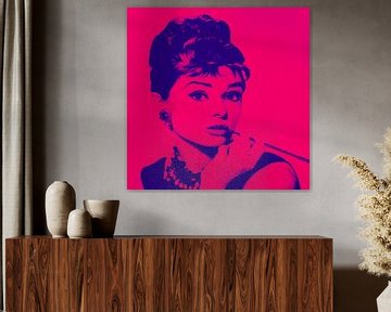 Audrey Hepburn - Vibes van Kathleen Artist Fine Art