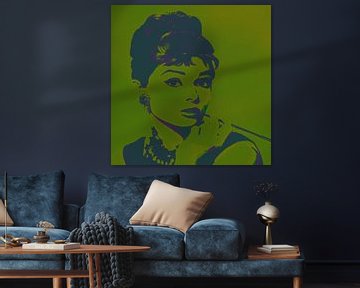 Audrey Hepburn - Vibes van Kathleen Artist Fine Art