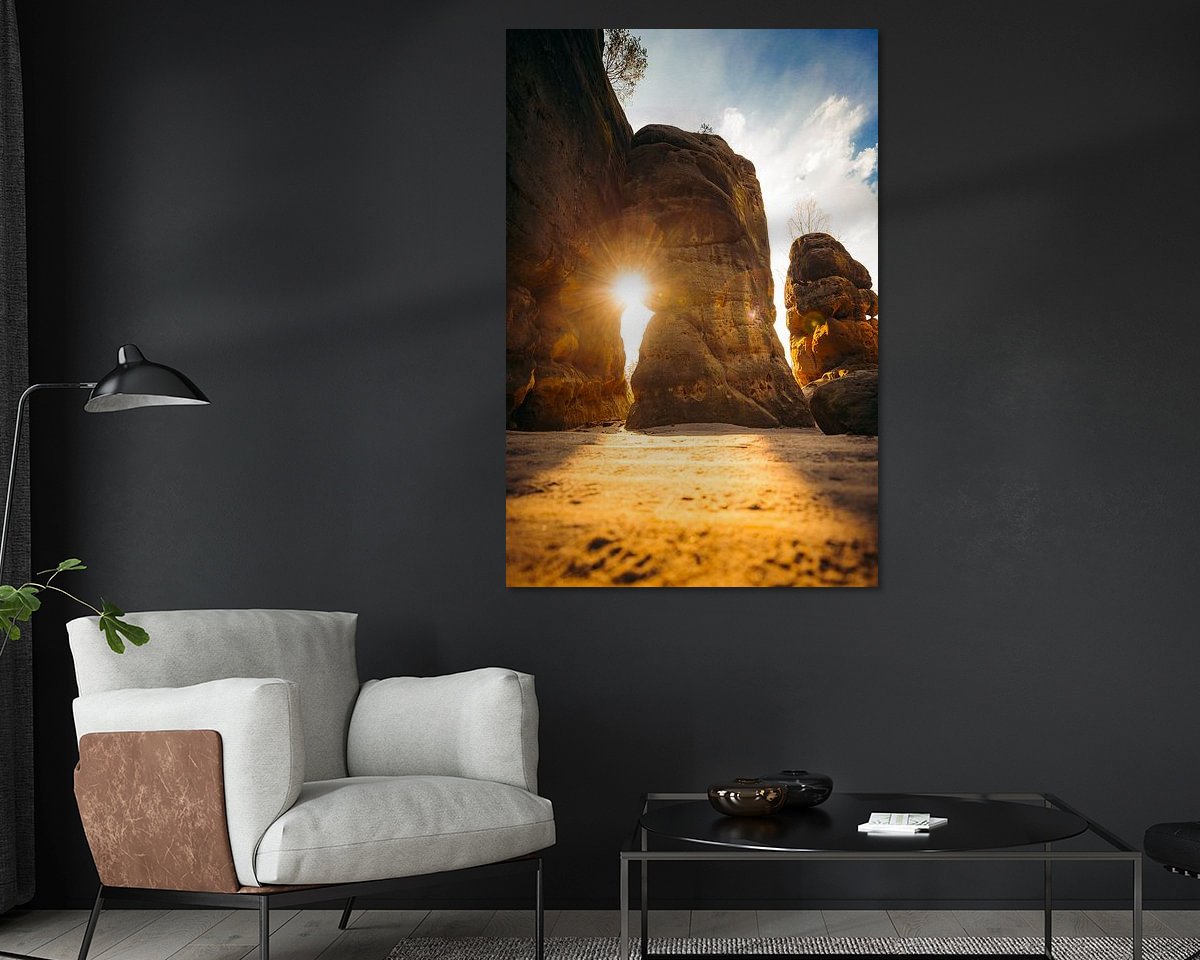 Voorbeeld van het werk in een kamer