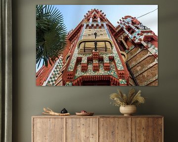 Fassade der Casa Vicens, vom Architekten Gaudi in Barcelona, Spanien von WorldWidePhotoWeb