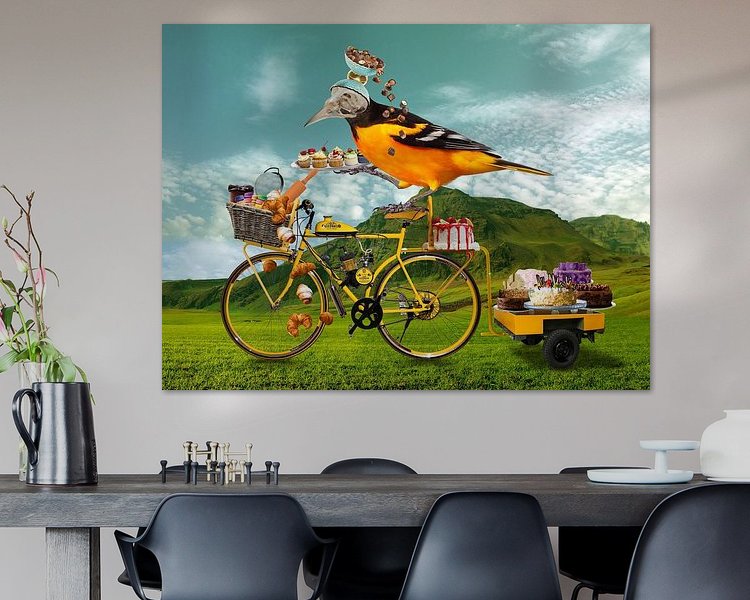 Voorbeeld van het werk in een kamer