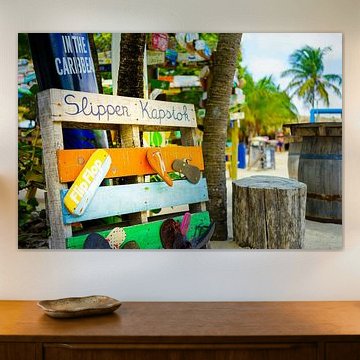 Slipper coat rack at Mambo Beach in Curacao