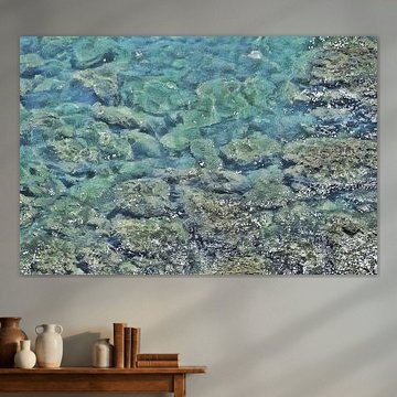 Paillettes - Pierres dans l'eau claire - Nature - Lac - Mer - Quai - Côte - Art numérique sur Dirk van der Ven
