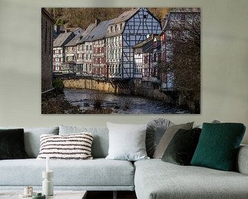 Vakwerkhuizen langs de Rur in Monschau van Reiner Conrad