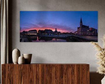 Marché panoramique du lever du soleil Lokeren, Belgique sur Lemayee