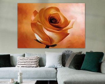 Einzelne Rose in Varianten von Orange von Tanja Udelhofen