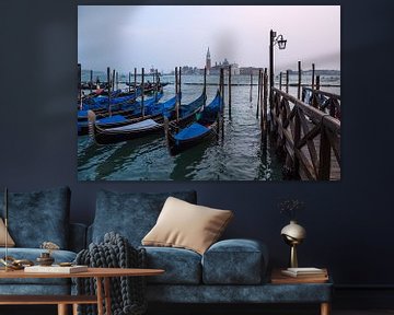 Gezicht op het eiland San Giorgio Maggiore in Venetië, Italië van Rico Ködder