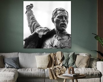 Standbeeld van Freddie Mercury in Zwart-Wit van Henk Meijer Photography