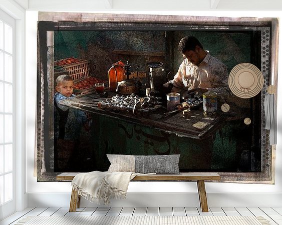 Voorbeeld van het werk in een kamer