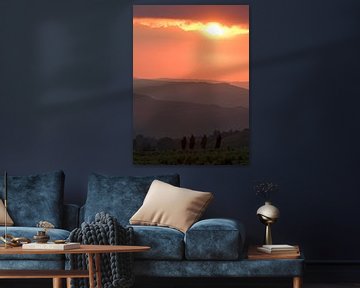 Simien Mountains Sunset van Gerard Burgstede