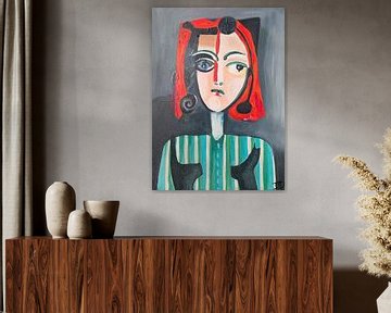 Abstract portrait van Francoise - Pablo Picasso van Danielle Ducheine