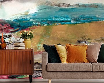 abstraktes Land mit Ocker von Claudia Gründler