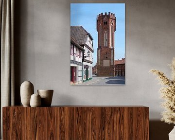 Uilentoren in de historische binnenstad van Tangermünde