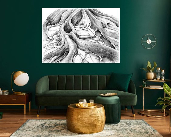 Voorbeeld van het werk in een kamer