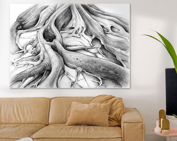 Voorbeeld van het werk in een kamer