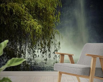 Die Trauerweide und der Springbrunnen