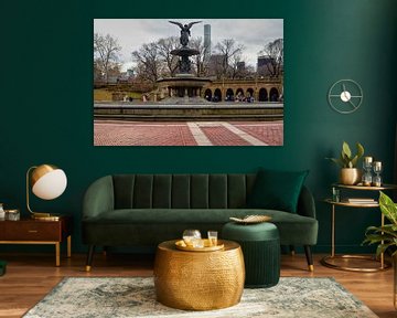 Bethesda Terrace and Fountain in Central Park New York  with the famous Angel of the Waters statue d by Mohamed Abdelrazek