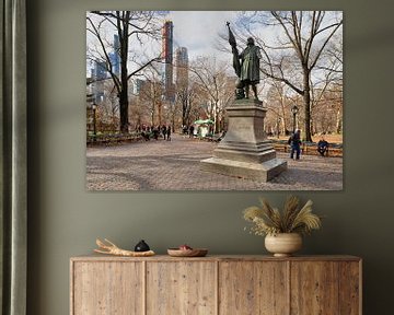 Christopher Columbus Statue (by  Jeronimo Suol)  in Central park New York city daylight view with tr by Mohamed Abdelrazek