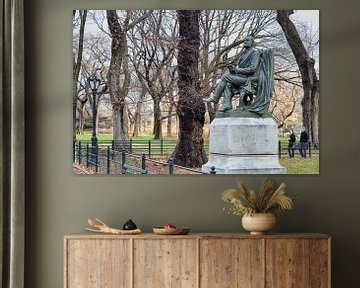 Fitz Greene Halleck Statue (von James Wilson Alexander MacDonald) im Central Park New York Stadt Tag von Mohamed Abdelrazek