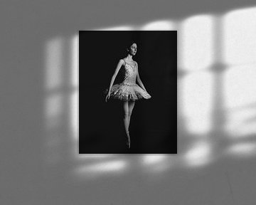 Balletdanser in zwartwit staadn 03