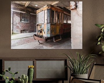 tram in an abandoned building by Kristof Ven