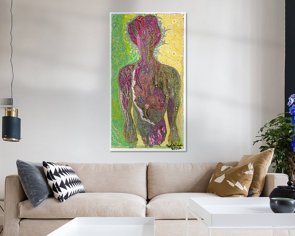 Voorbeeld van het werk in een kamer