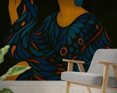Voorbeeld van het werk in een kamer