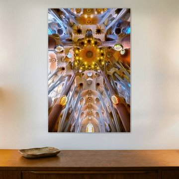 Interieur van de Sagrada Familia in Barcelona